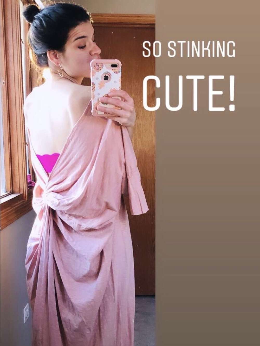 Dusty Rose Back Knot- Maxi Dress